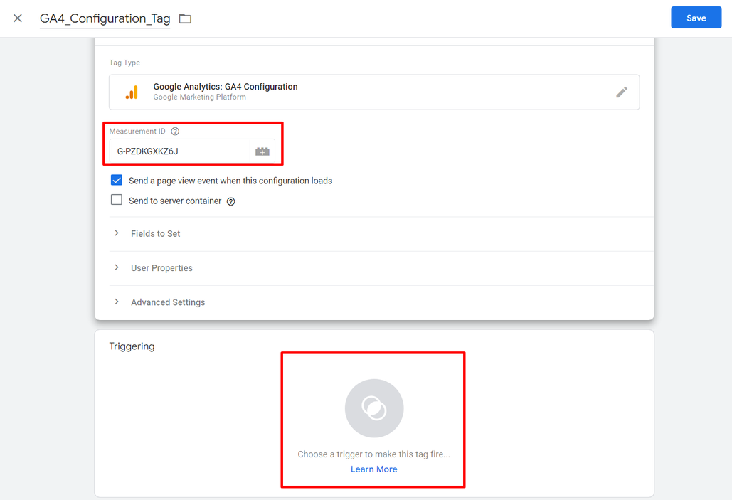 Adding measurement ID to Google Tag Manager 