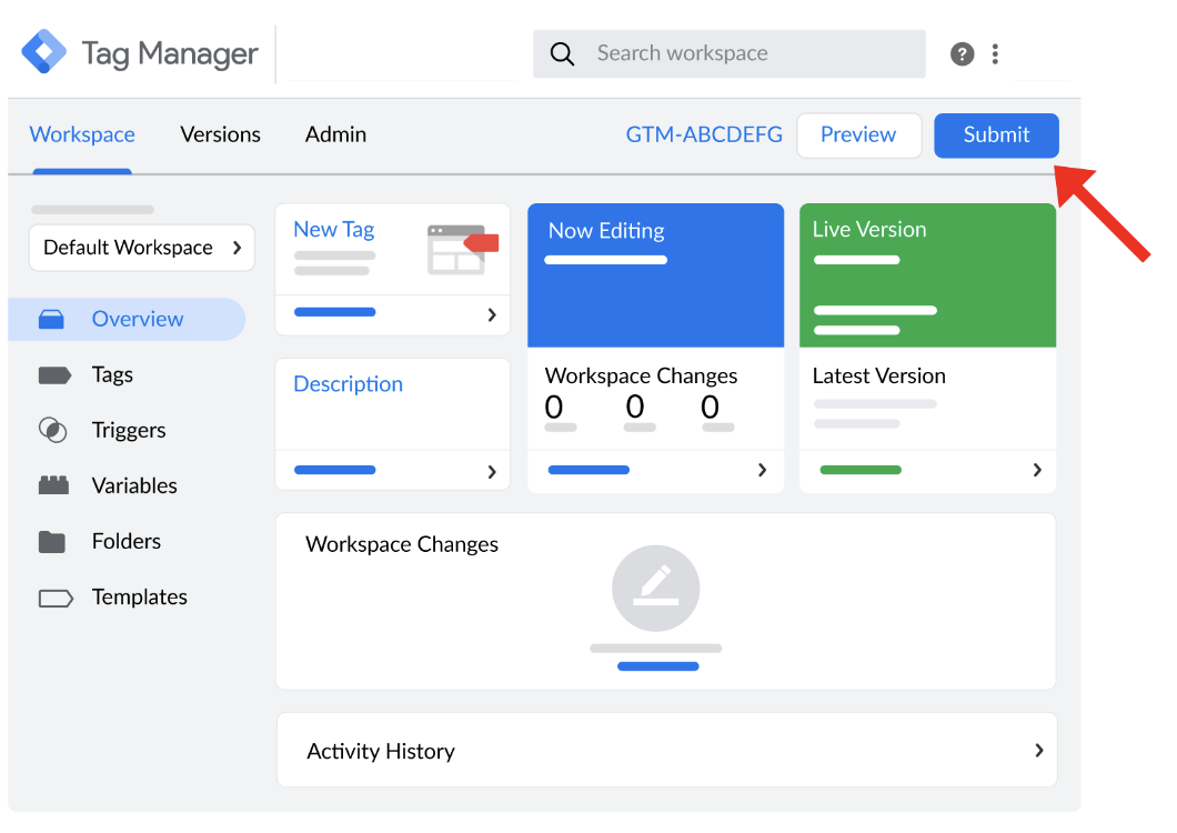 Tag manager screenshot on how to add a new tag in Google tag manager 