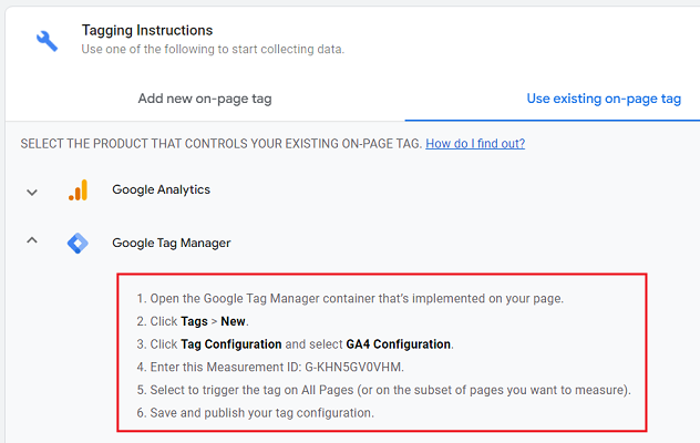 GA4 Tagging instructions for GA4